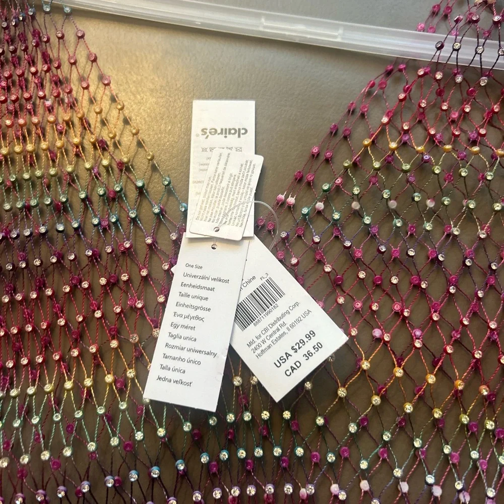 Sexy Shiny Rhinestone Rainbow 🌈Mesh Summer Crop Top Stretchy - Picture 4 of 17